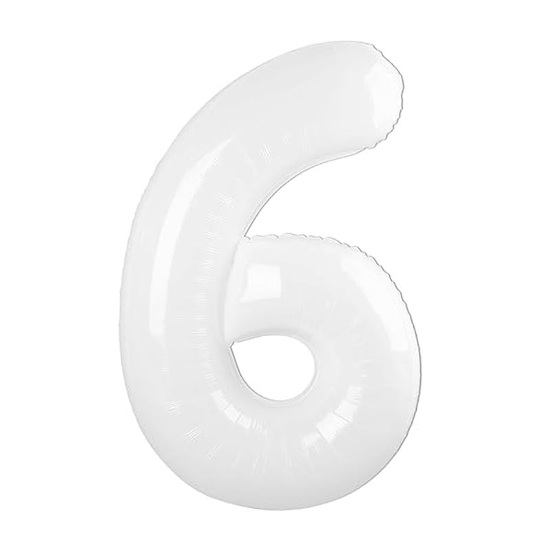 32 Inch Foil Number Balloons 0~9 - WHITE Color︱Big Giant Balloon for 1st Birthday Anniversary Celebration Party