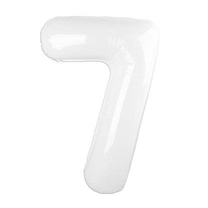 32 Inch Foil Number Balloons 0~9 - WHITE Color︱Big Giant Balloon for 1st Birthday Anniversary Celebration Party