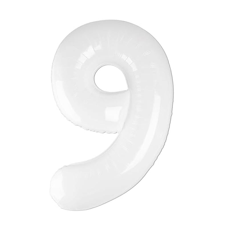 32 Inch Foil Number Balloons 0~9 - WHITE Color︱Big Giant Balloon for 1st Birthday Anniversary Celebration Party