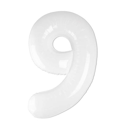 32 Inch Foil Number Balloons 0~9 - WHITE Color︱Big Giant Balloon for 1st Birthday Anniversary Celebration Party