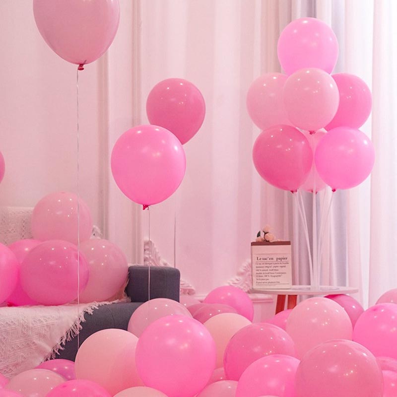 10 Inch Assorted Color Thickened Latex Balloon 100Pcs MIX#16 ALL PINK︱Birthday Essentials, Wedding, Anniversary Decoration︱Event Styling