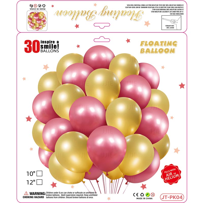 10 Inch Metallic Floating Thickened Latex Balloon 30Pcs - RED & GOLD Color︱Air or Helium︱Birthday Essentials, Wedding, Anniversary Decoration︱Event Styling