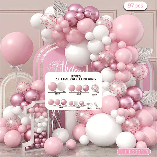 Balloon Garland Arch Kit A 97Pcs  ARCH#01 PINK-WHITE