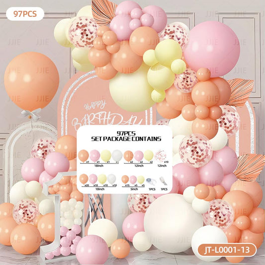 Balloon Garland Arch Kit A 97Pcs  ARCH#11 PASTEL YELLOW-PINK-ORANGE
