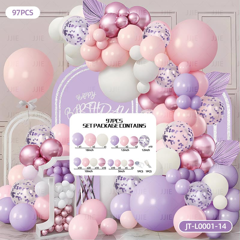 Balloon Garland Arch Kit A 97Pcs  ARCH#12 PURPLE-PINK