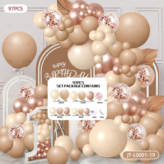 Balloon Garland Arch Kit A 97Pcs  ARCH#17 CREAM-CARAMEL-ROSE GOLD