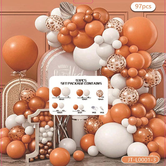 Balloon Garland Arch Kit A 97Pcs  ARCH#03 ORANGE-WHITE