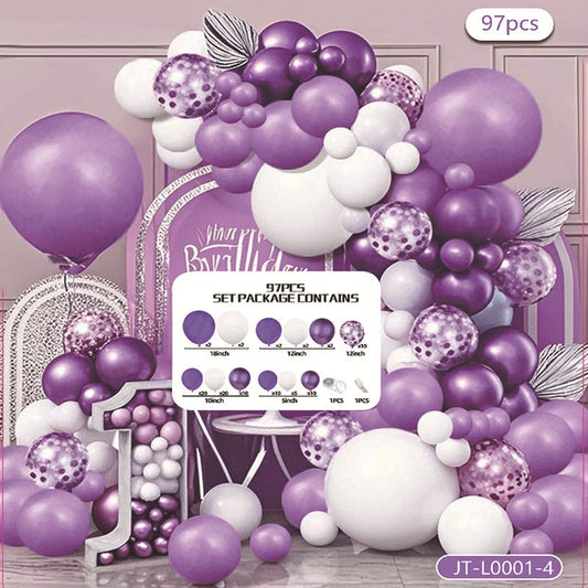 Balloon Garland Arch Kit A 97Pcs  ARCH#04 PURPLE-WHITE