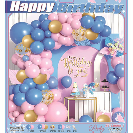 Balloon Garland Arch Kit B 95Pcs  ARCH#21 BLUE-PINK-GOLD