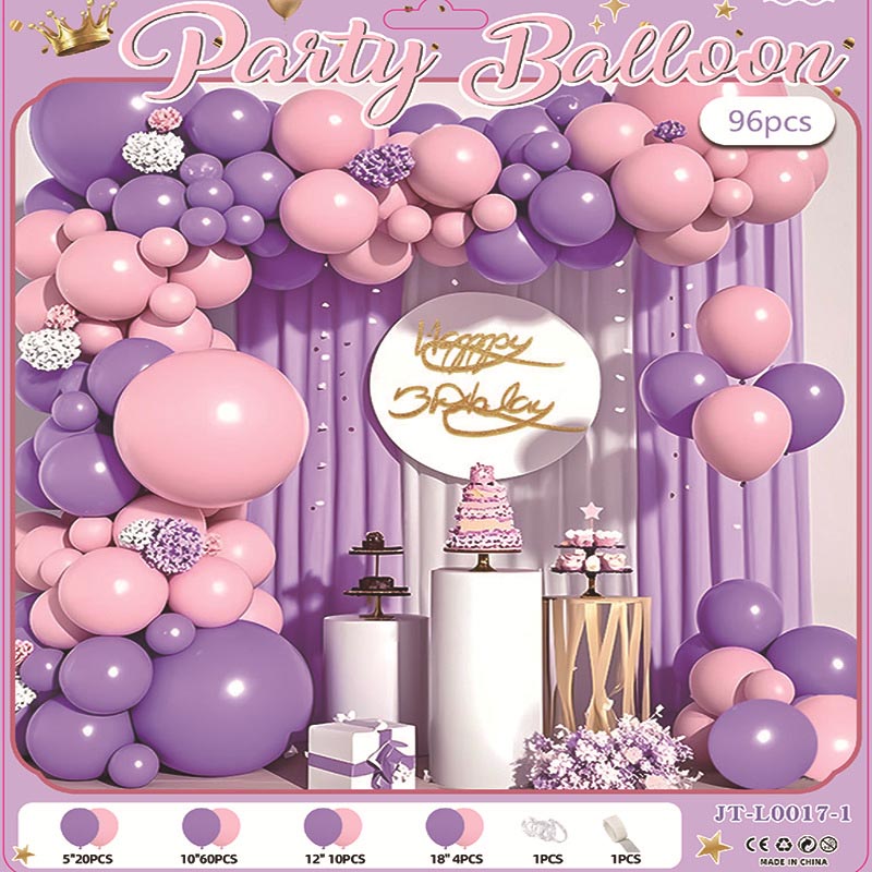 Two Colors Balloon Garland Arch Kit C 96Pcs  ARCH#38 PURPLE-PINK