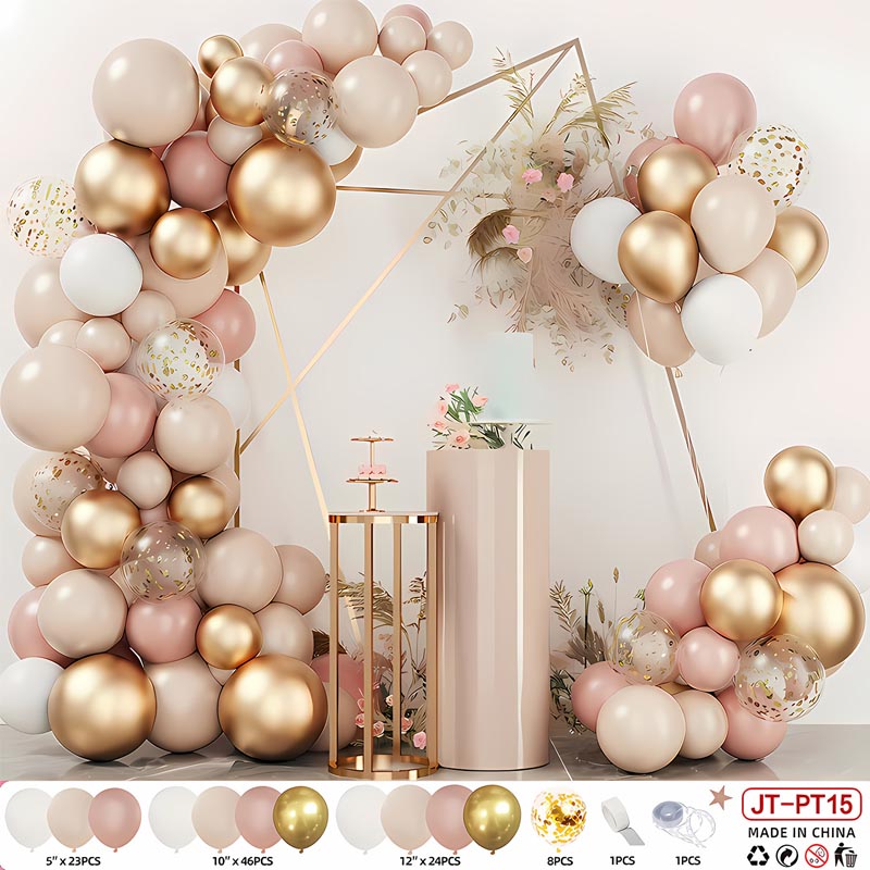 Balloon Garland Arch Kit F 103Pcs  ARCH#69 PINK-GOLD-WHITE