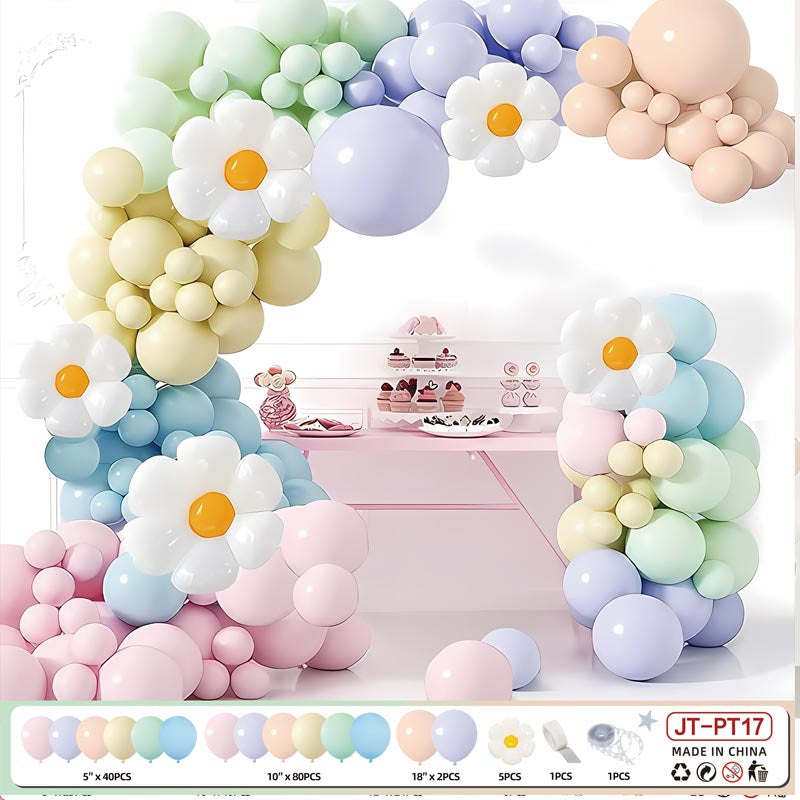 Flower Balloon Garland Arch Kit D 129Pcs  ARCH#70 MACAROON