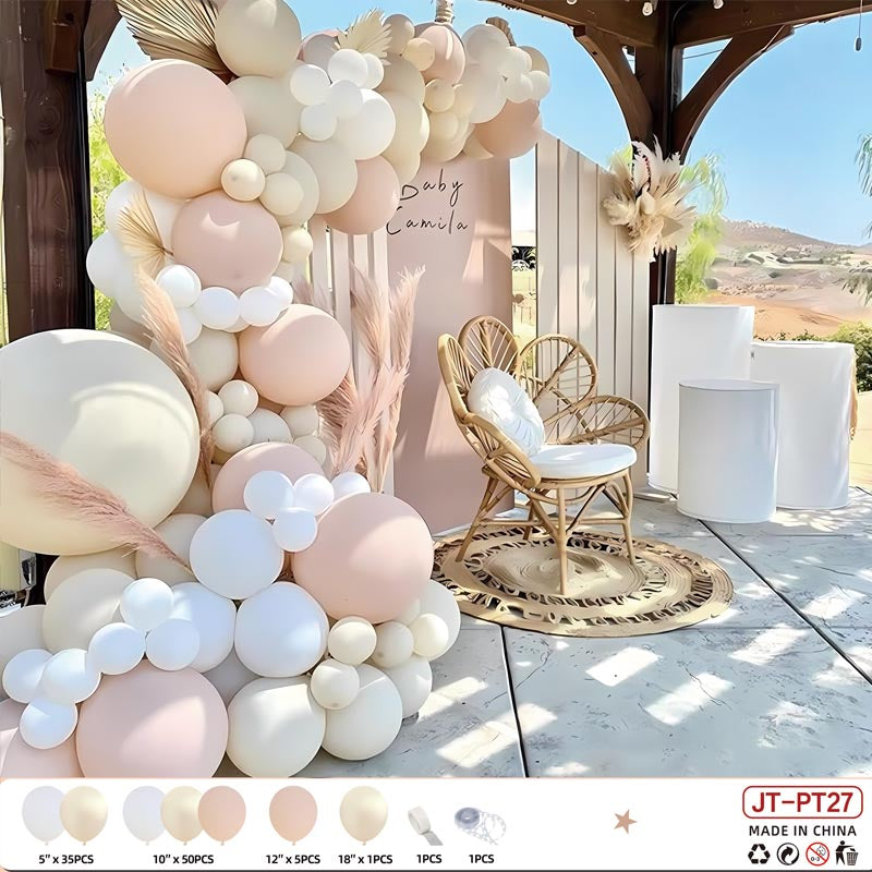 Balloon Garland Arch Kit F 93Pcs  ARCH#72 PINK-WHITE-CREAM