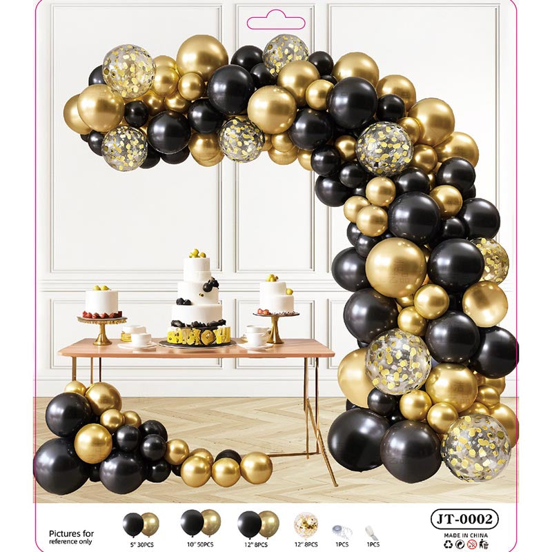 Balloon Garland Arch Kit G 98Pcs  ARCH#75 BLACK-GOLD