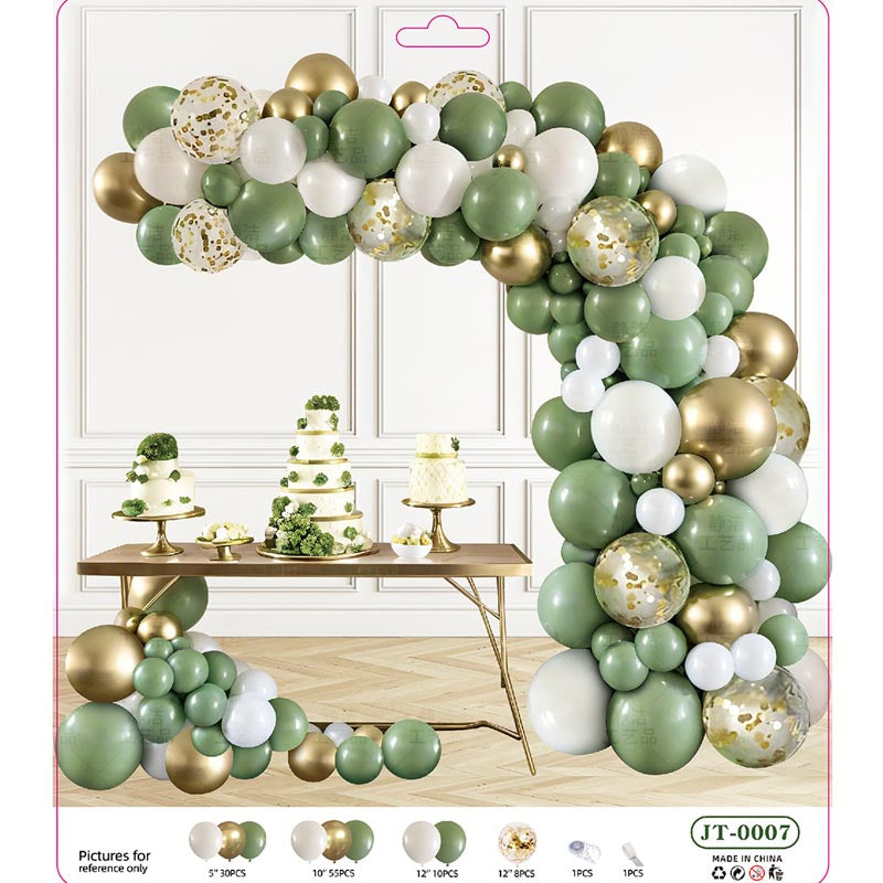 Balloon Garland Arch Kit G 105Pcs  ARCH#78 GREEN-WHITE-GOLD