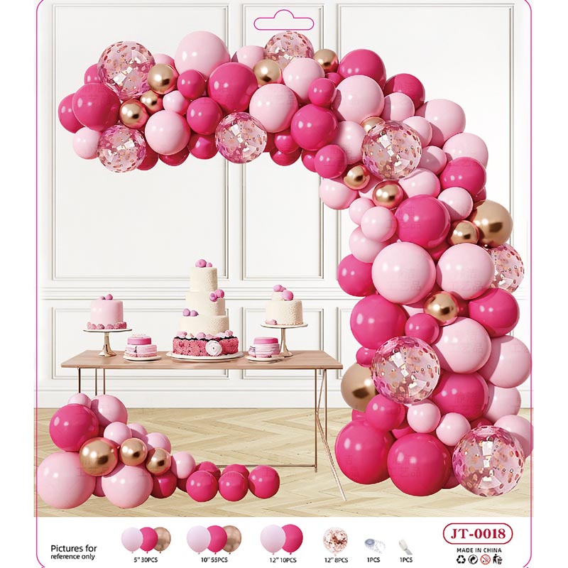 Balloon Garland Arch Kit G 105Pcs  ARCH#86 HOT PINK-GOLD-PINK