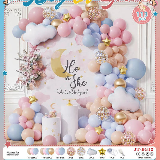 Baby Shower Balloon Sets 113Pcs BS#01 Baby Shower Gender Reveal 1st Birthday