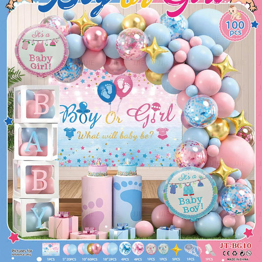 Baby Shower Balloon Sets 100Pcs BS#02 Baby Shower Gender Reveal