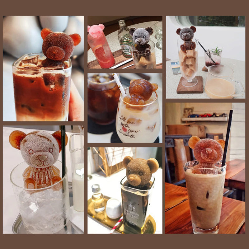 Bear Silicone Ice Cube Tray 4/8Pcs