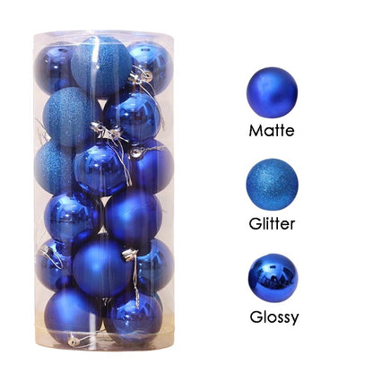 Christmas Balls Ornaments 4cm/ 5cm/ 6cm/ 8cm  24Pcs