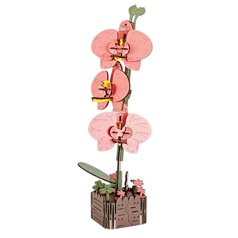 Butterfly Orchid 3D Flower Wooden Puzzles DIY Laser-Precise Wooden Flowers Model Kit