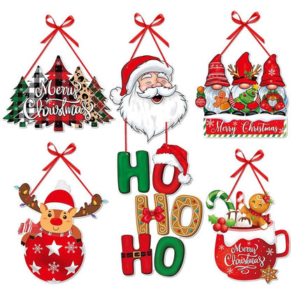 Christmas Door Paper Hanging Decoration Cards A 2Pcs (Choose Your Own)
