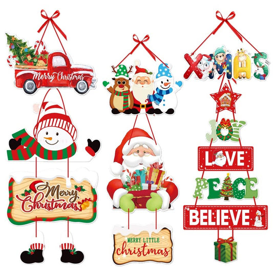 Christmas Door Paper Hanging Decoration Cards B 2Pcs (Choose Your Own)