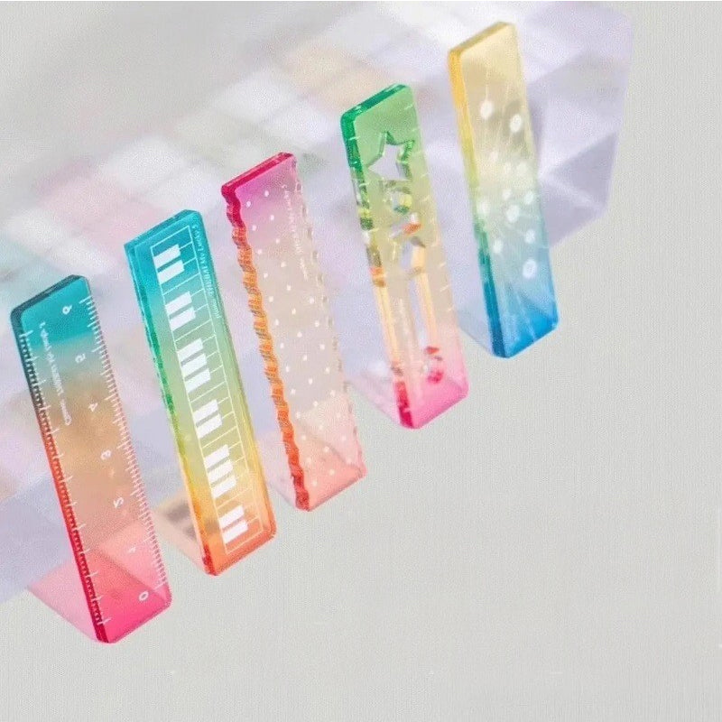 Candy Color Acrylic Ruler 5Pcs