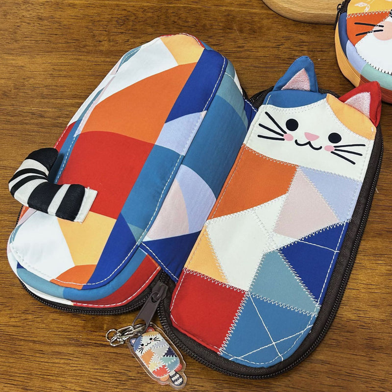 Patchwork Cat Pen Case
