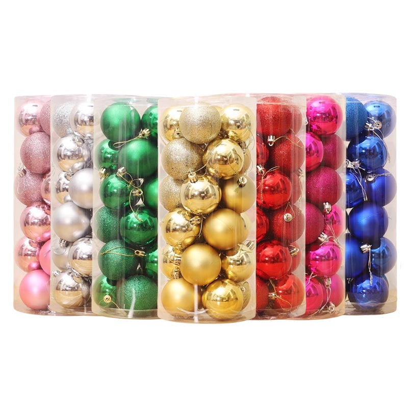 Christmas Balls Ornaments 4cm/ 5cm/ 6cm/ 8cm  24Pcs