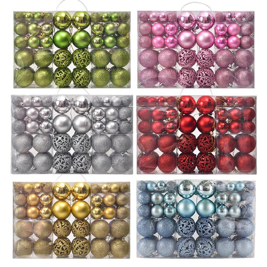 Christmas Balls Ornament Set 3cm/ 4cm/ 6cm  100Pcs