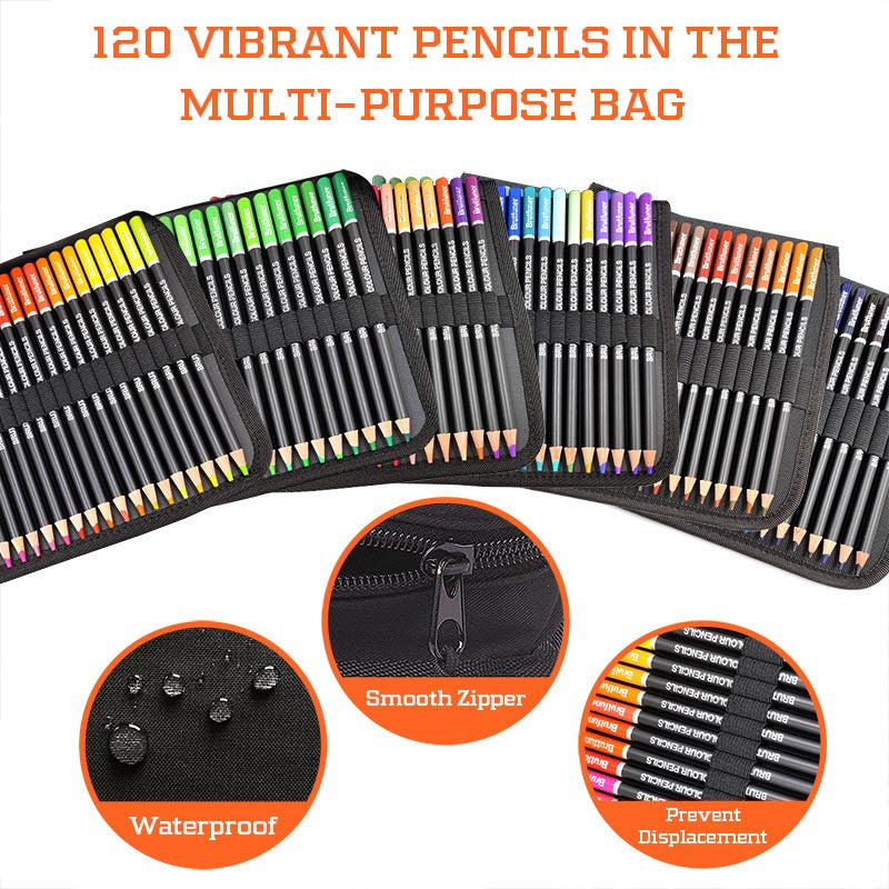 Oil Colored Pencils Bag Set Professional High Quality 120 Colors