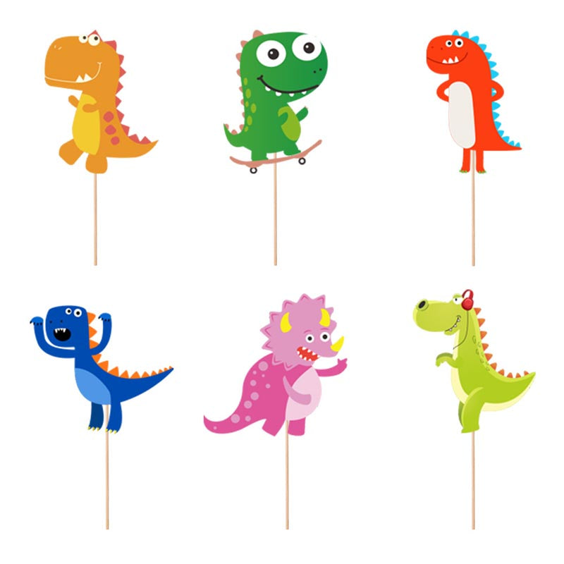 Kid's Little Dinosaur Dino Theme Happy Birthday Decor︱Letter Happy Birthday Bunting Banner, Dino Hanging Swirl, Cake Toppers