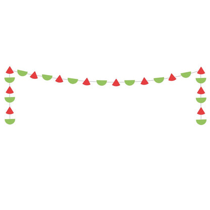 Summer Watermelon Theme Happy Birthday Decor︱Letter Happy Birthday Bunting Banner, Hanging Swirl, Cake Toppers, Circle Dots Garland