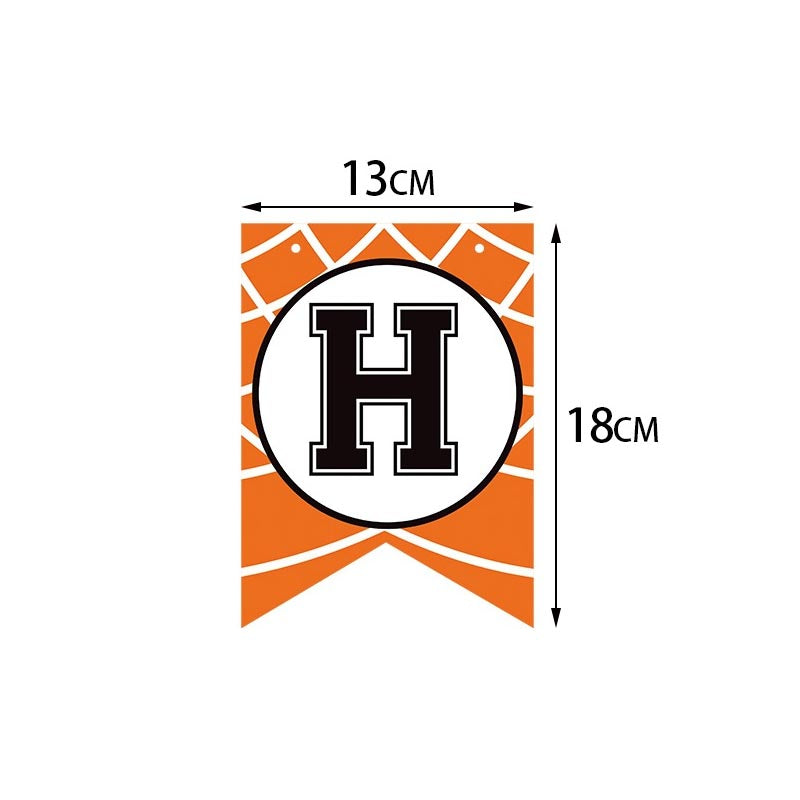 Black and Orange Basketball Theme Happy Birthday Decor︱Bunting Banner, Hanging Swirl, Cake Toppers, Garland