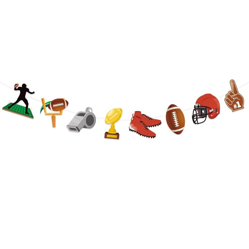 American Football Theme Happy Birthday Decor︱Bunting Banner, Hanging Swirl, Cake Toppers, Garland