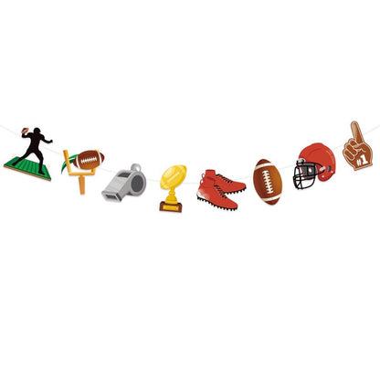 American Football Theme Happy Birthday Decor︱Bunting Banner, Hanging Swirl, Cake Toppers, Garland
