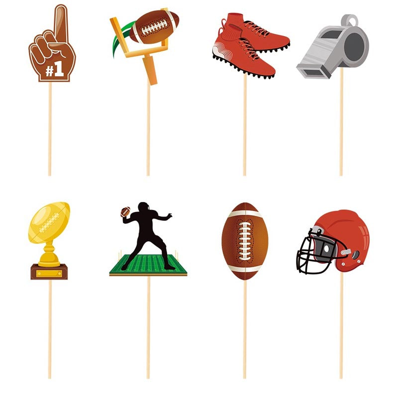 American Football Theme Happy Birthday Decor︱Bunting Banner, Hanging Swirl, Cake Toppers, Garland