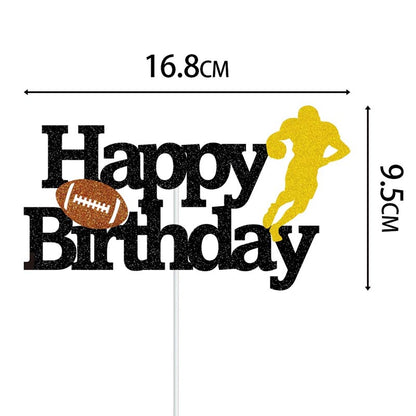 American Football Theme Happy Birthday Decor︱Bunting Banner, Hanging Swirl, Cake Toppers, Garland