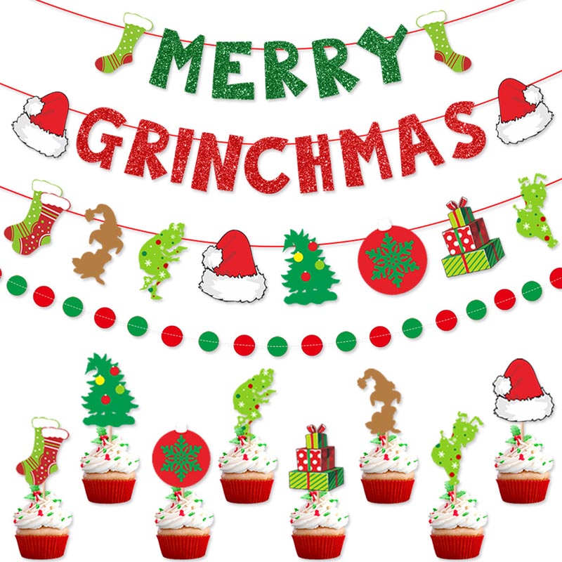 Christmas Theme Decor - Bunting/Cake Toppers