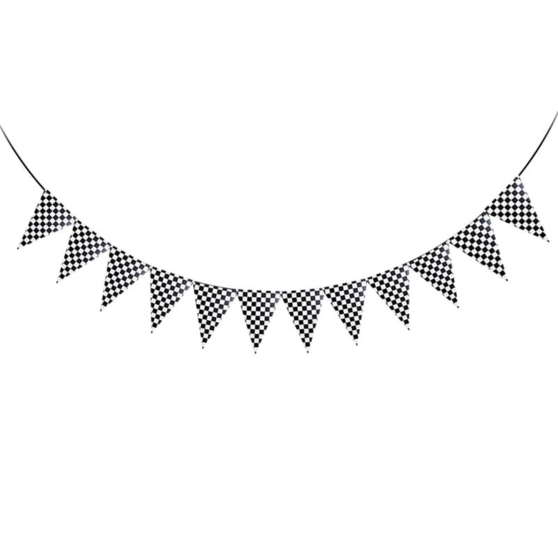 Black and White F1 Car Racing Happy Birthday Decor︱Bunting Banner, Hanging Swirl, Cake Toppers, Pennant Banner Flag for Kid's or Car Racing Lovers