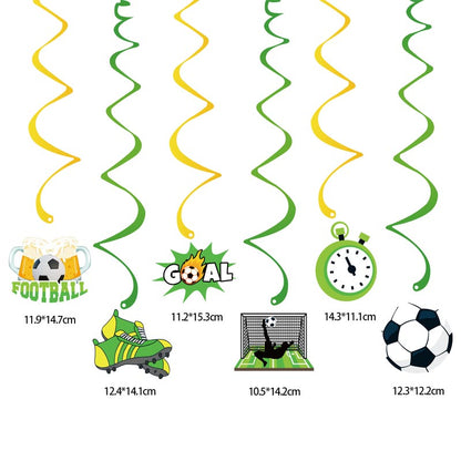 Football Theme Happy Birthday︱Bunting Banner, Hanging Swirl, Cake Toppers for Boy's or Football Lover's Birthday