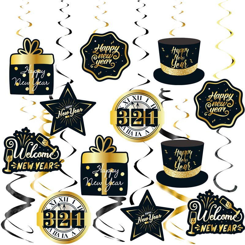 Happy New Year Honeycomb ball Decor - Bunting/Cake Toppers