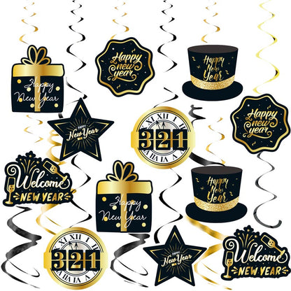 Happy New Year Honeycomb ball Decor - Bunting/Cake Toppers
