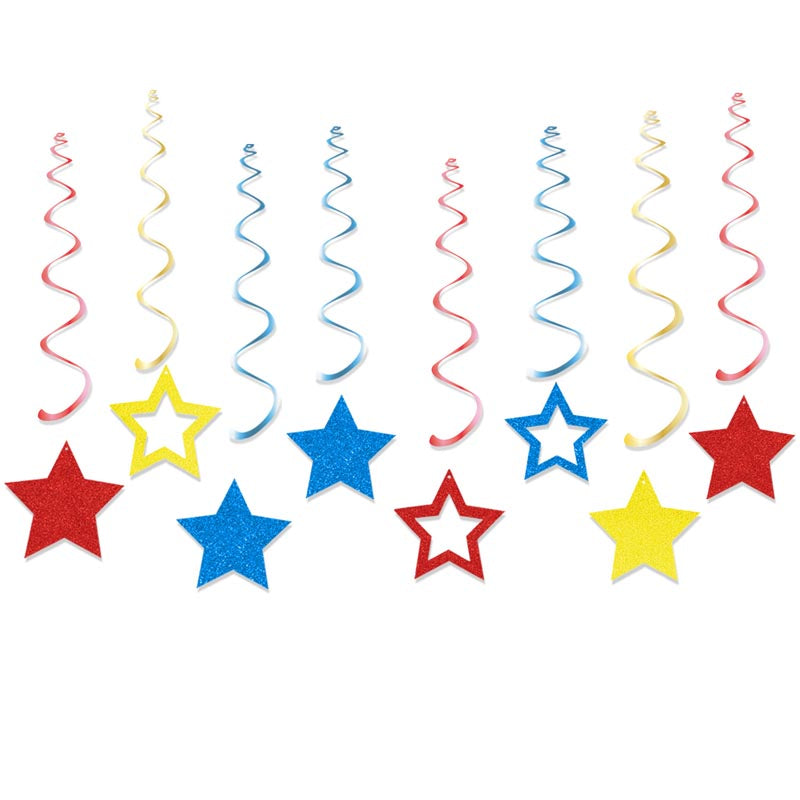 Colorful Happy Birthday Honeycomb Ball Decor︱Bunting Banner, Stars Hanging Swirl, Pennant Banner Flag