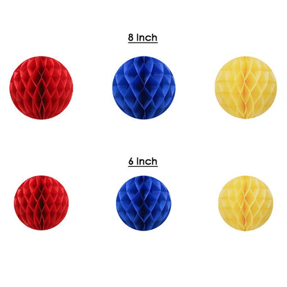 Colorful Happy Birthday Honeycomb Ball Decor︱Bunting Banner, Stars Hanging Swirl, Pennant Banner Flag