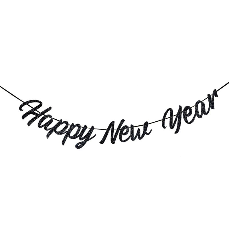 Shiny Happy New Year Bunting #3 BLACK