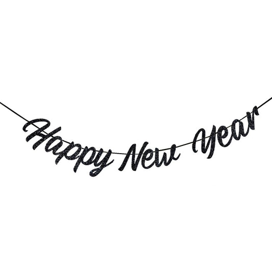 Shiny Happy New Year Bunting #3 BLACK