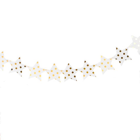 Shiny Stars Bunting #1 GOLD DOTS