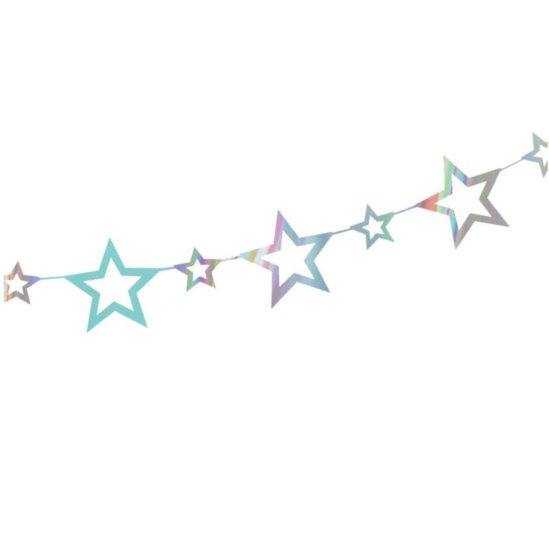 Shiny Stars Bunting #11 COLORFUL SILVER